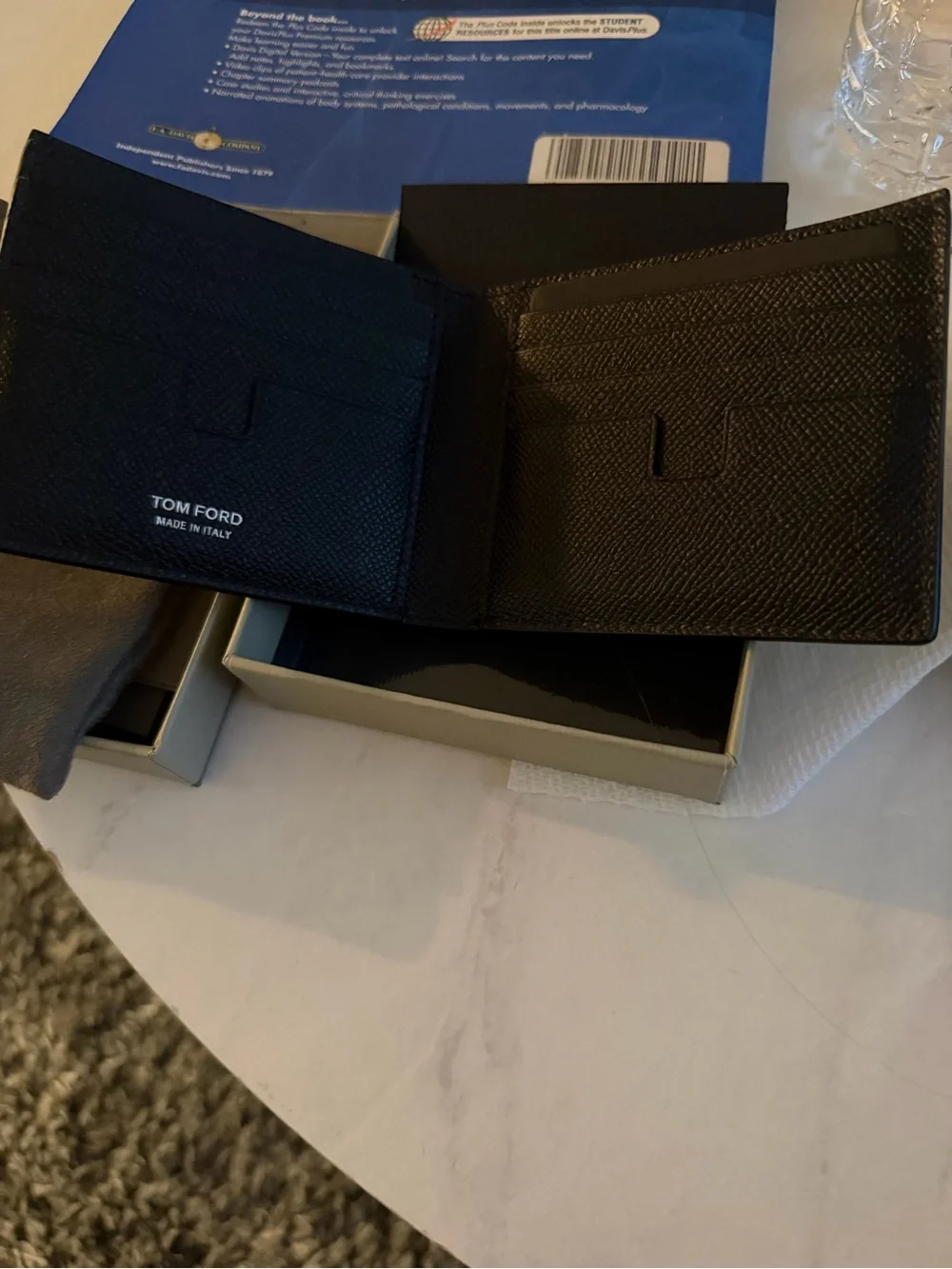 Tom Ford Black Pebbled Leather Bifold Wallet